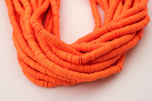 5mm vinyl Heishi beads orange polymer clay beads